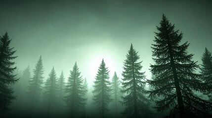 Fototapeta premium Majestic Wolf Howling Under Full Moon in Mysterious Forest - Eerie Fog and Shadows Create a Haunting Atmosphere