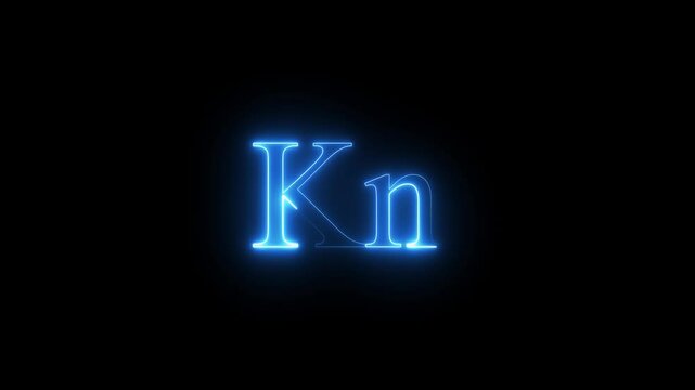  Neon icon letter Croatia is the Kuna