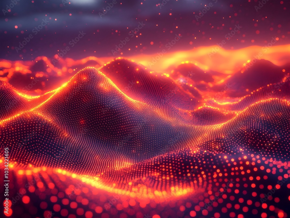 Poster vibrant ever evolving digital landscape perfect for representing cutting edge data visualizations in