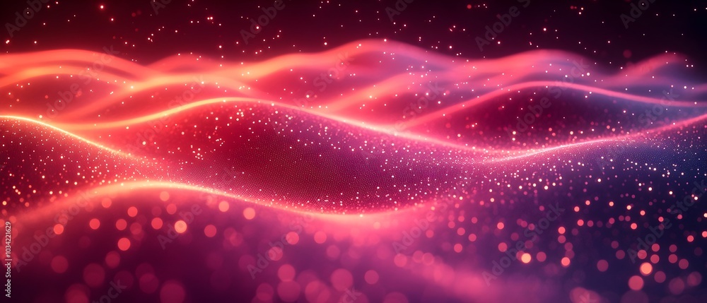 Poster vibrant abstract digital background with dynamic geometric forms pulsing audiovisual waveforms and k
