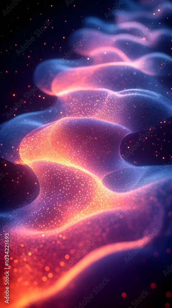 Poster pulsating abstract geometric waveform backdrop for audiovisual experiences and immersive media perfo