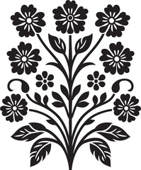 Decorative ornamental floral motif Vector illustration. Botanical floral, Silhouette Flower motif.