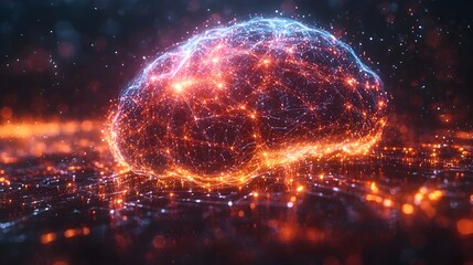 Obraz premium Minimalist digital backdrop showcasing the power of AI driven automation intelligent algorithms and data driven decision making Depicts a futuristic