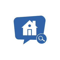 Address icon with research sign. Address icon and explore, find, inspect symbol. Vector icon