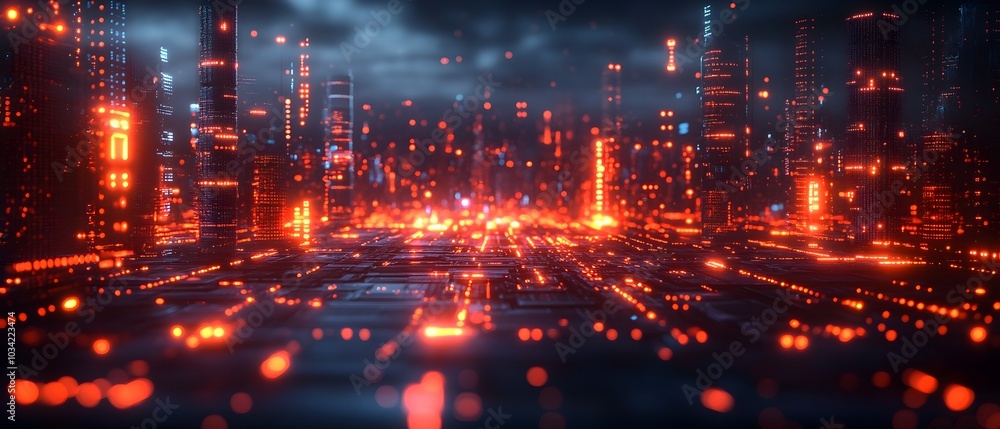 Poster cinematic digital environment featuring sophisticated scientific instrumentation computational model