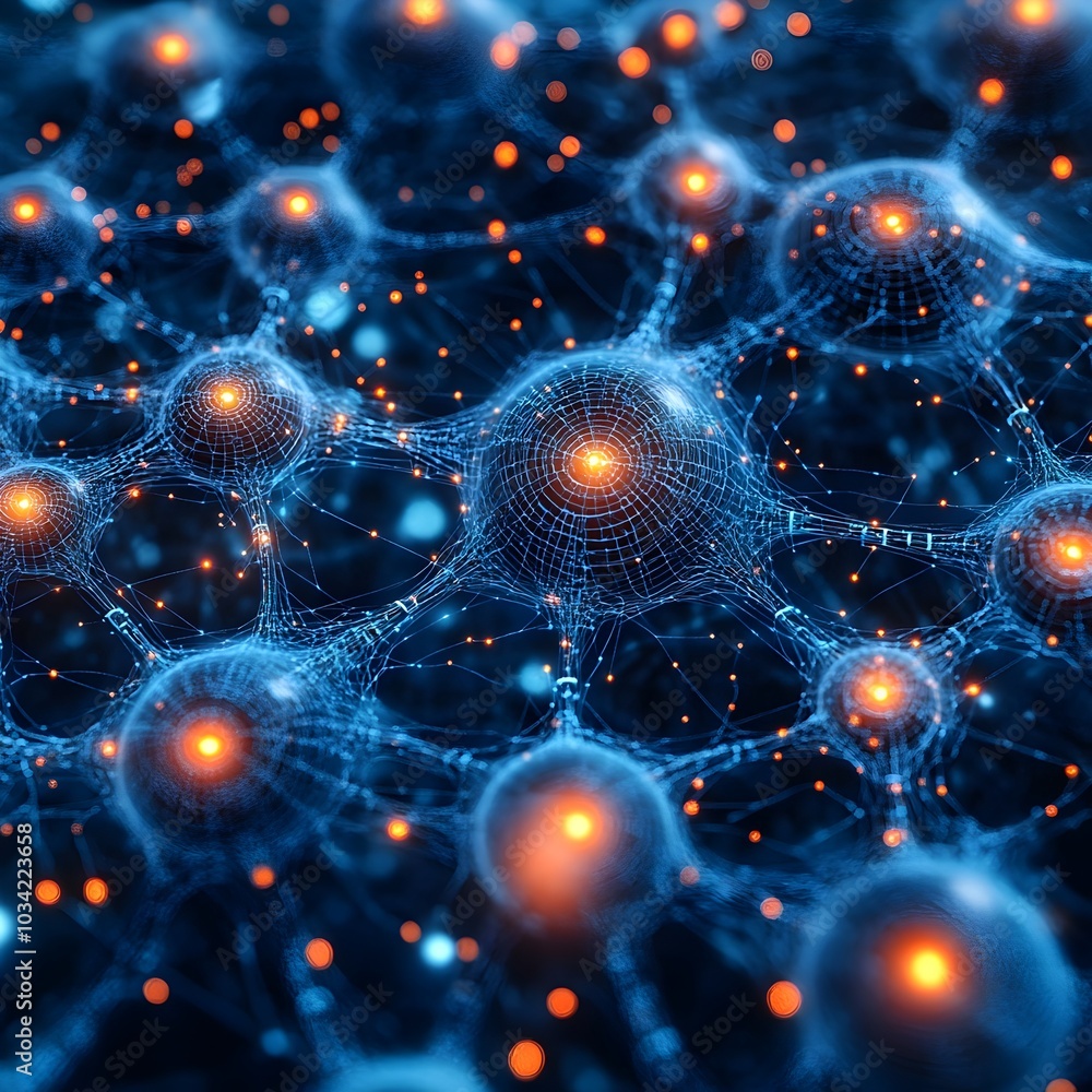 Poster layered digital backdrop highlighting the intricate computational processes neural network visualiza