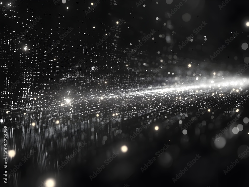 Poster futuristic digital background with high contrast monochrome palette holographic security interfaces 