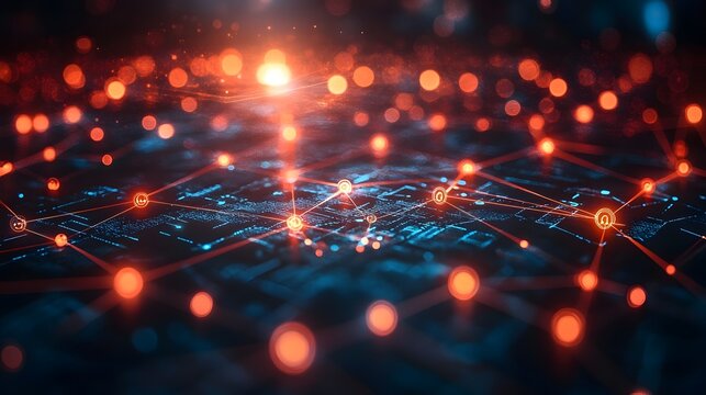 Luminous digital backdrop showcasing the power of AI driven automation intelligent algorithms and data driven decision making