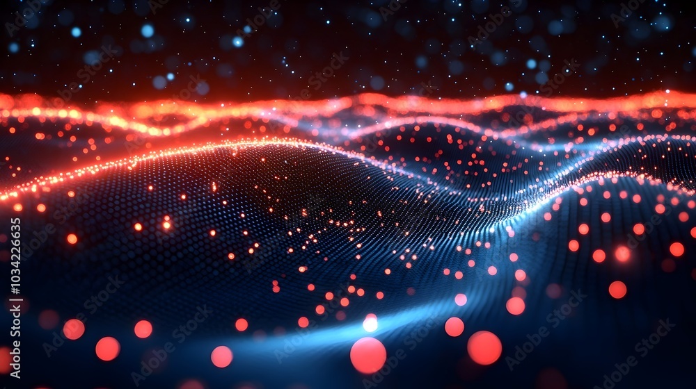Poster futuristic digital backdrop ideal for technological networks ai data transmission and encryption dig
