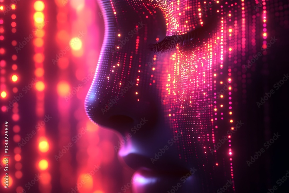 Poster futuristic digital backdrop ideal for showcasing technological networks data transmission and encryp