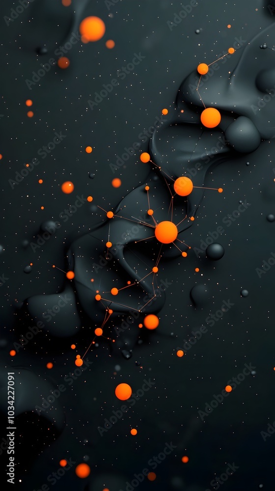 Poster luminous digital backdrop with radiant nodes undulating data waves and digitized particle effects id