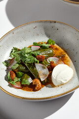 Colorful Spicy Smashed Cucumbers with Cashew and Tofu Salad in Natural Lighting