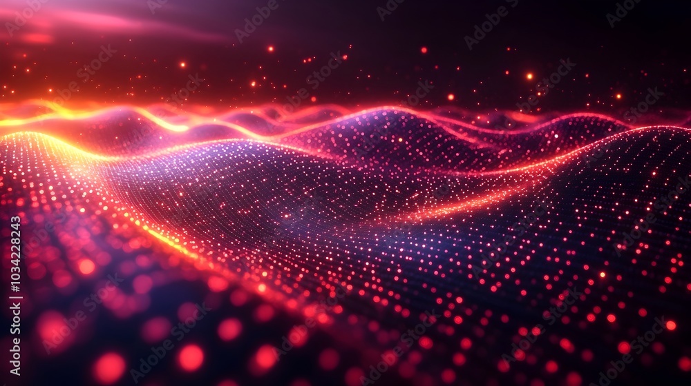 Poster sleek modular and generative digital backdrop ideal for showcasing technological networks data trans