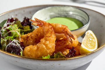 Tempura Shrimp with Wasabi Sauce Vibrant, Crispy Delight