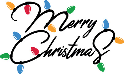 Merry Christmas lights, Vector Illustration