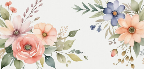Obraz premium watercolor flower background