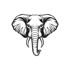 Elegant Elephant Silhouette Vector Graphic in Minimal Style