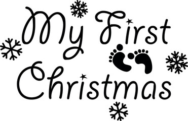 My first Christmas, Vector Illustration