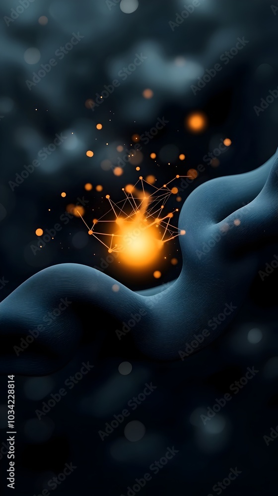 Poster radiant digital backdrop with undulating data waves neural networks and digitized particle effects i