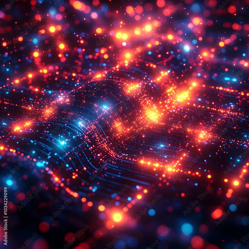 Poster luminous and moody digital backdrop ideal for technological networks ai data transmission and encryp