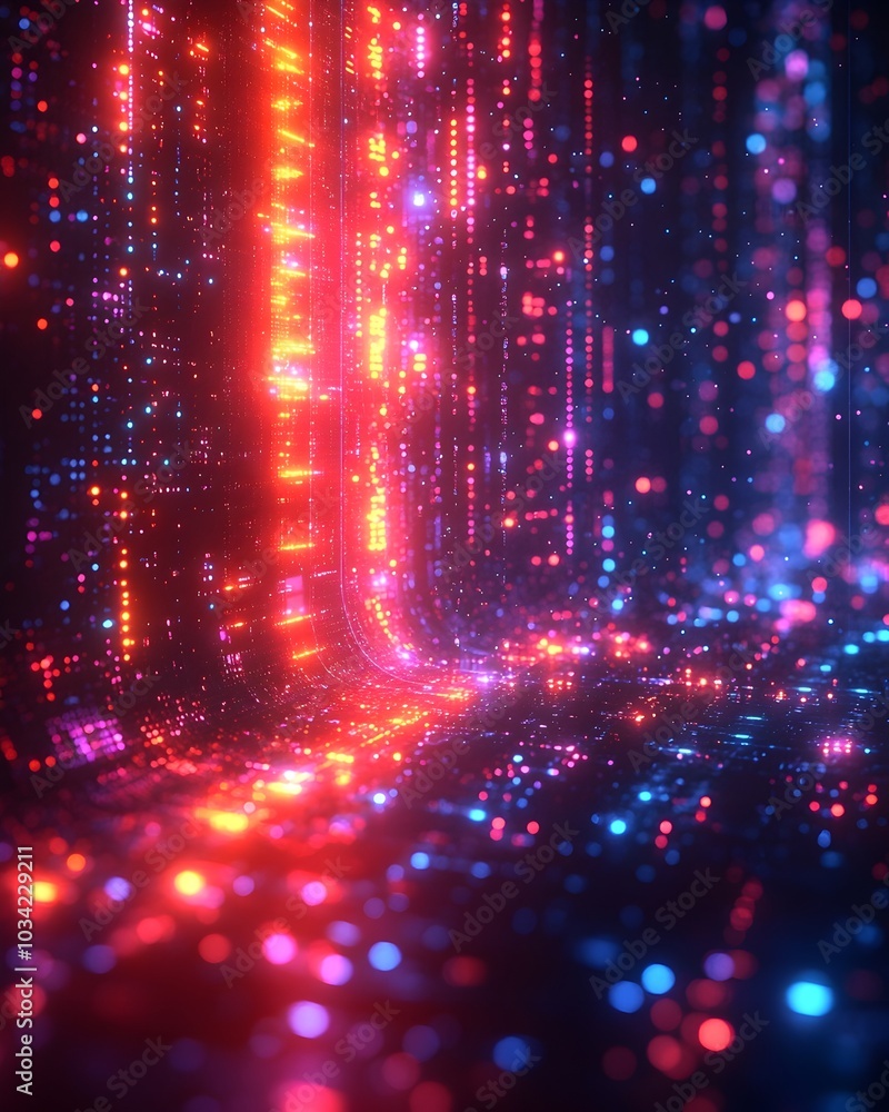 Poster vibrant digital backdrop ideal for showcasing technological networks ai driven data transmission and