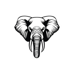 Isolated Elephant Silhouette Vector Icon for Digital Use