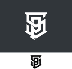 SP, PS, monogram initial Letter Logo