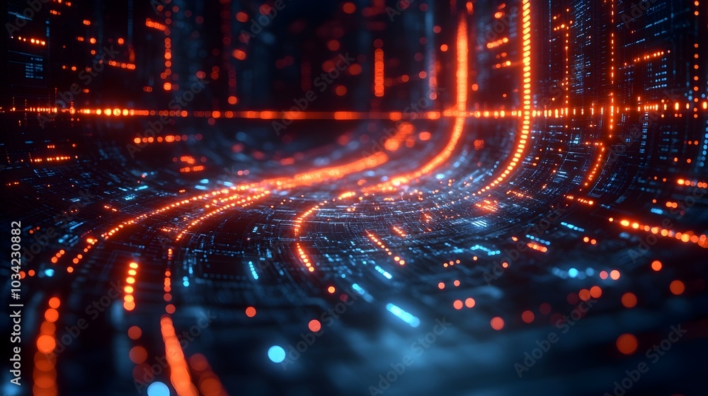 Poster sleek futuristic digital backdrop ideal for showcasing technological transmissions neural networks i
