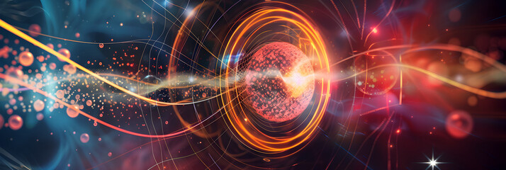 Obraz premium Abstract Zero Point Energy Icon: Quantum Mechanics and Energy Fields Visualization