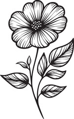 his is an illustration of flowers in a simple and modern line art style.
