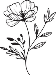 his is an illustration of flowers in a simple and modern line art style.
