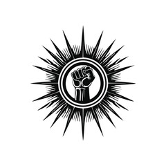 Fist Hand Icon Symbolizing Victory and Strength Vector Illustration