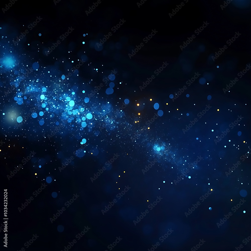 Poster dark blue and glow particle abstract background