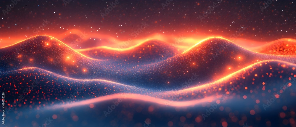 Poster streamlined and futuristic digital environment designed for scientific research data analysis inform