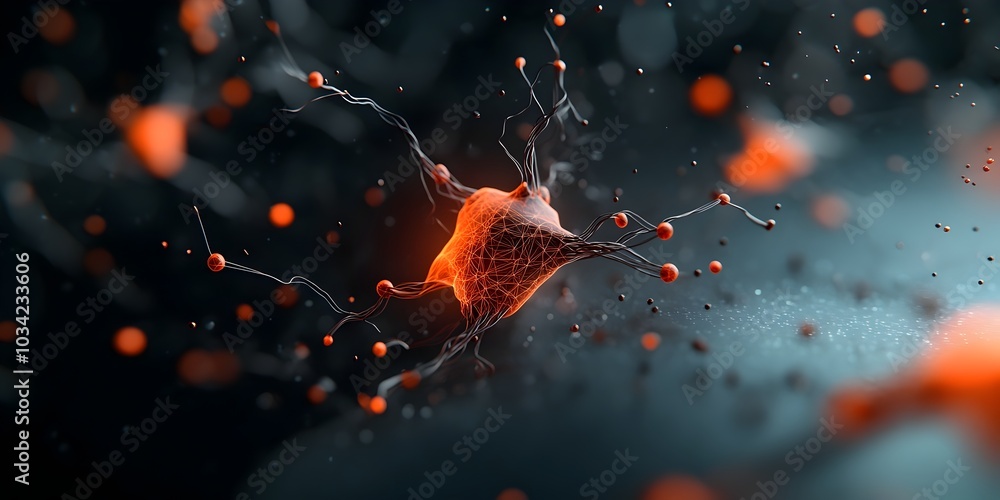 Poster innovative digital landscape showcasing dynamic neural topologies intelligent data routing framework