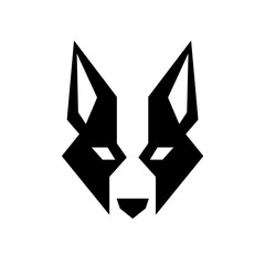 Geometric Dog Vector Logo Illustration