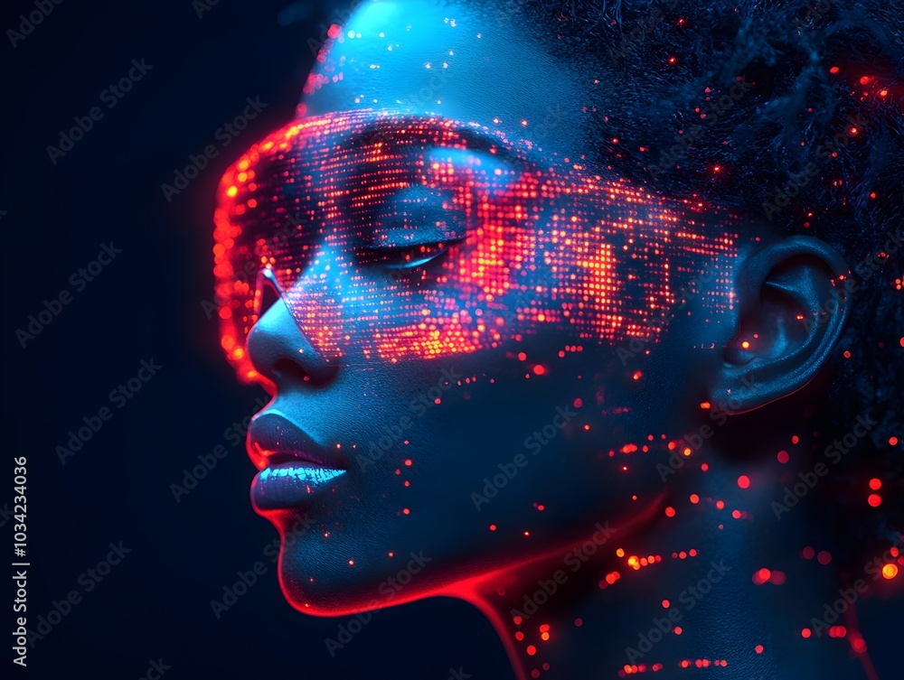 Poster cinematic digital realm suitable for representing advanced data visualizations futuristic user inter
