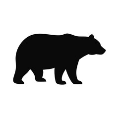 Fototapeta premium Silhouette of a bear in a minimalist style on a plain background