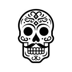 Sugar Skull Vector Logo Illustration