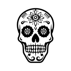 Sugar Skull Vector Logo Illustration
