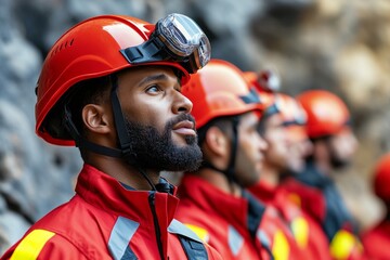 Emergency responders working efficiently during a crisis, making real-time adjustments to rescue plans