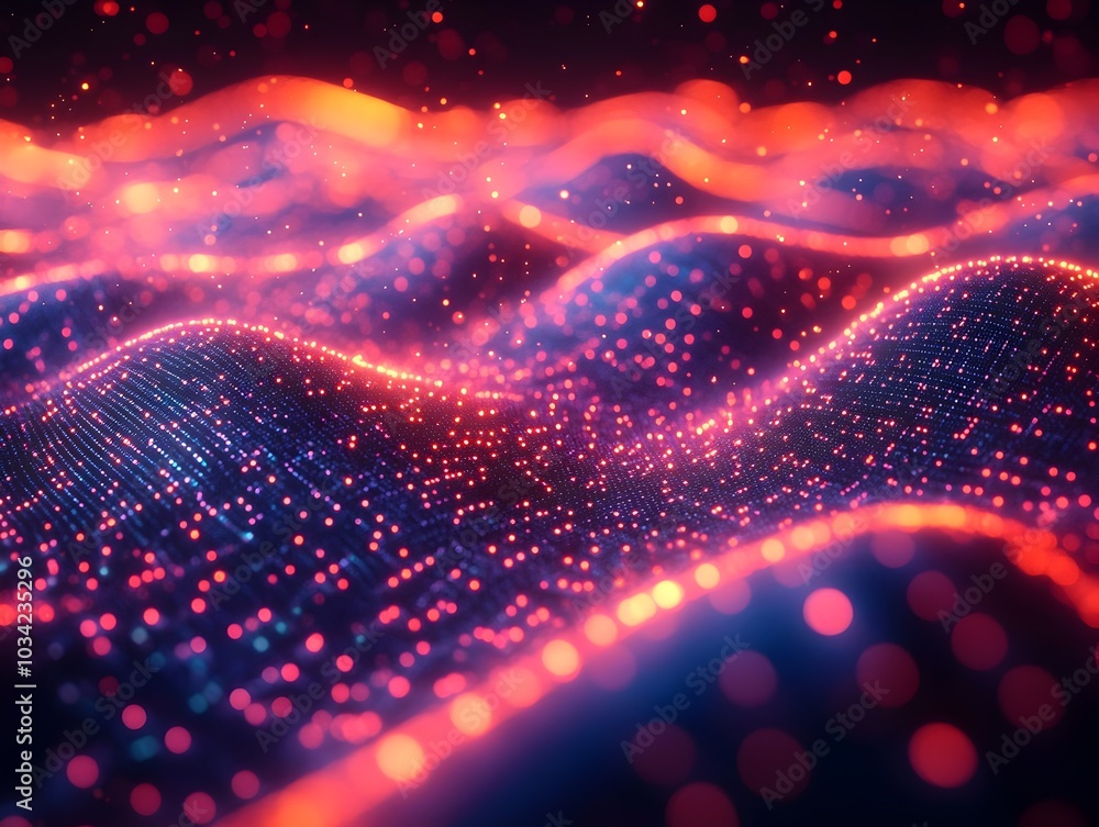 Poster vibrant digital realm with a futuristic abstract and technologically advanced atmosphere perfect for