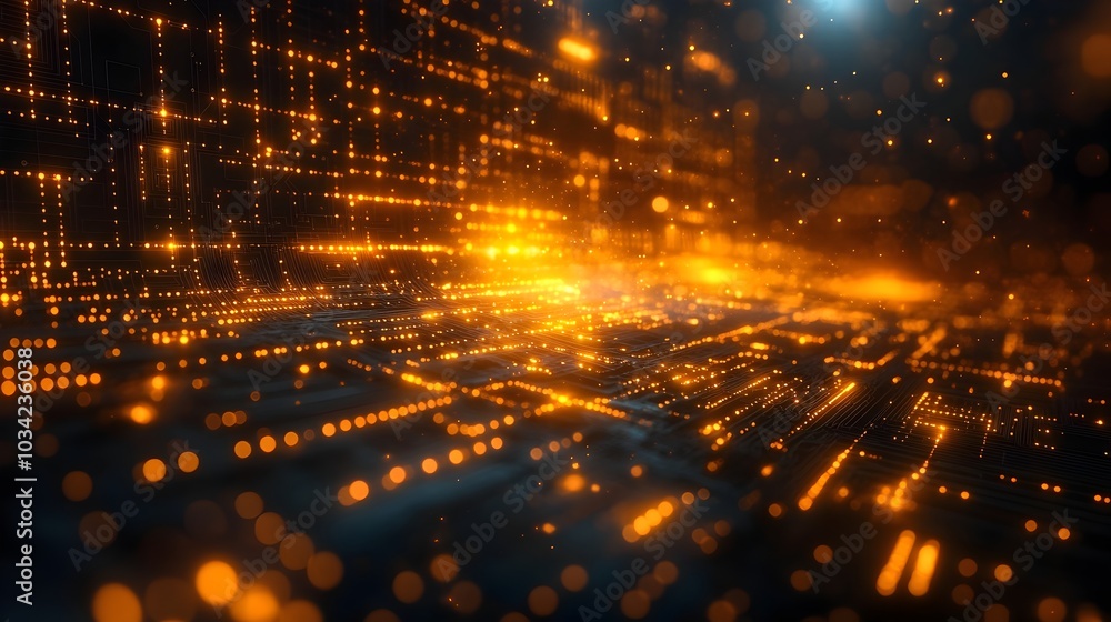 Poster futuristic digital background featuring intricate circuitry patterns pulsing energy fields and vibra