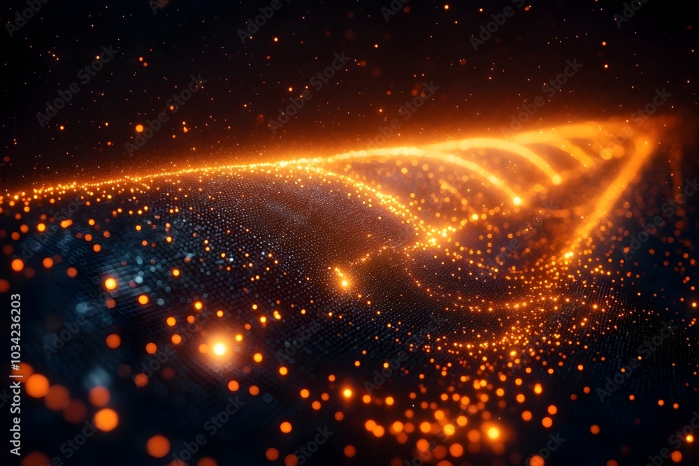 Poster streamlined digital space highlighting the future of technological breakthroughs quantum computing c