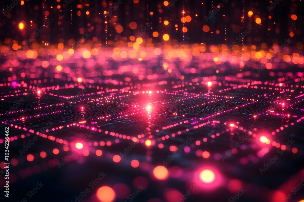 Poster streamlined digital space highlighting the future of technological breakthroughs quantum computing c