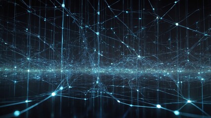 Obraz premium A graphical representation of a neural network illustrates complex interconnections, showcasing the layers and nodes that simulate brain-like processing