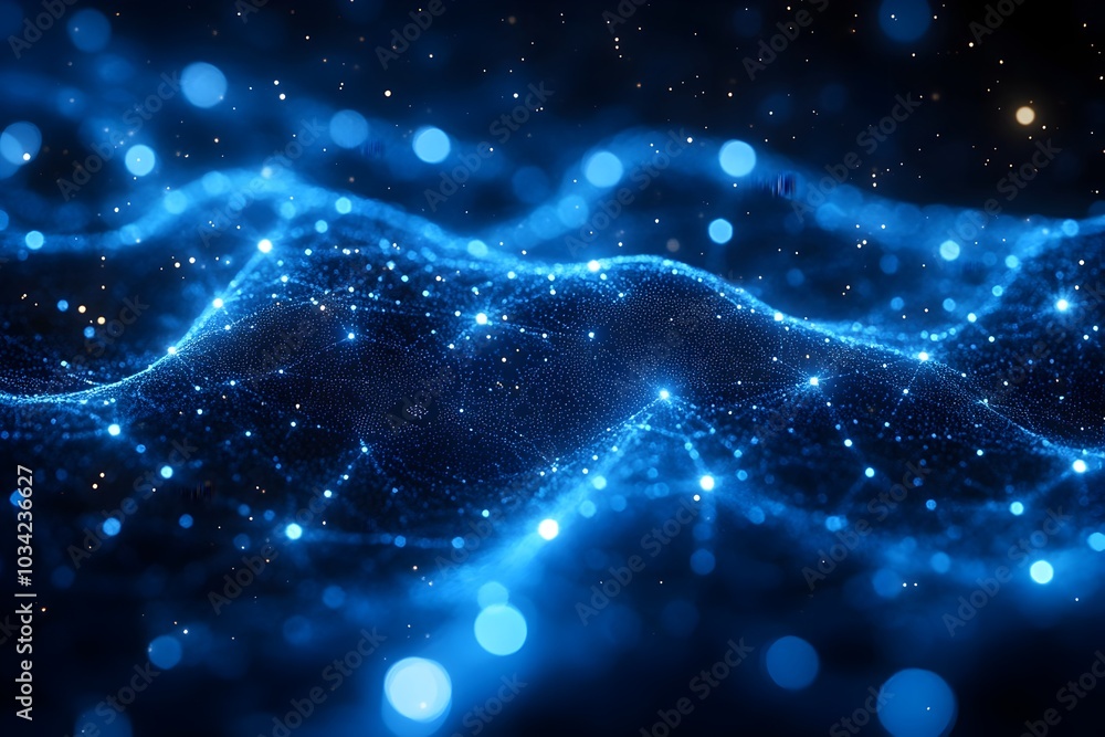Poster streamlined digital space highlighting the future of technological breakthroughs quantum computing c