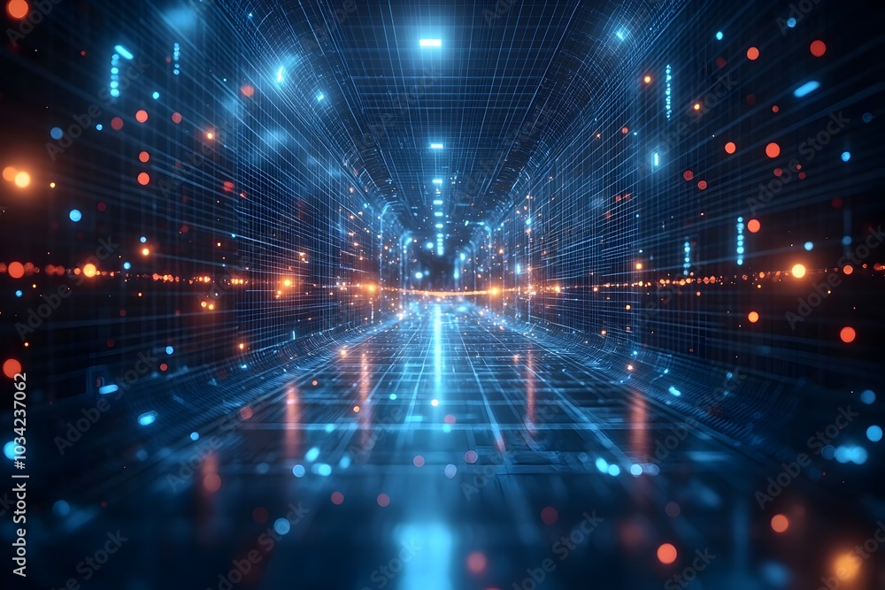 Poster immersive digital realm showcasing the innovative potential of quantum computing cryptography cybers