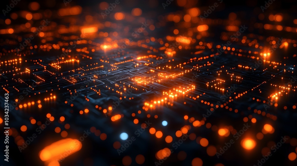 Poster sleek digital background featuring intricate circuitry neural networks and data transmission visuali
