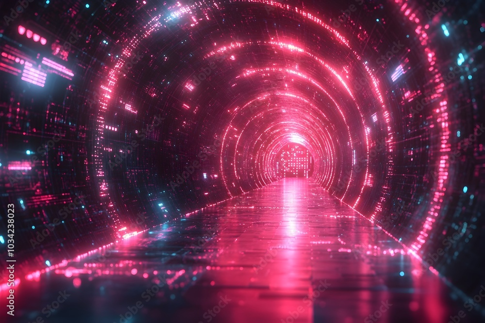 Poster futuristic digital backdrop highlighting the future of technological breakthroughs in quantum comput